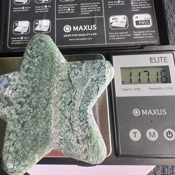 Moss Agate Crystal Star Carving (3) - Picture 9 of 10